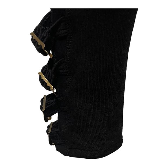 Free People Movement XS Mid-Rise Buckle Ankle Detail Black Pants - Picture 5 of 9